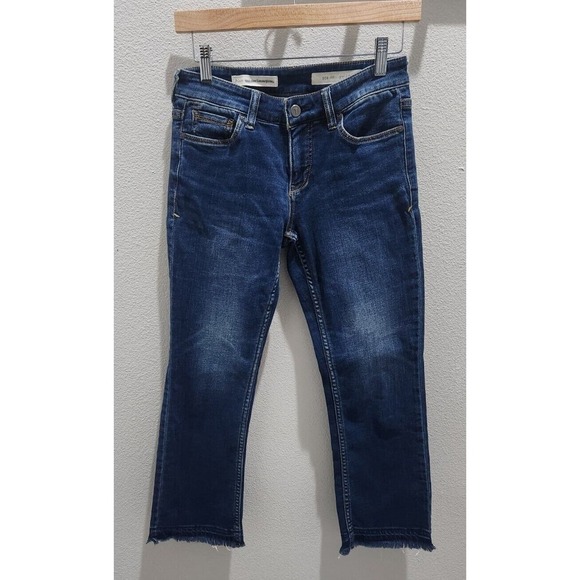 Pilcro and the Letterpress Womens Distressed Dark Wash Script Skinny Jeans Sz 25 - Picture 1 of 10